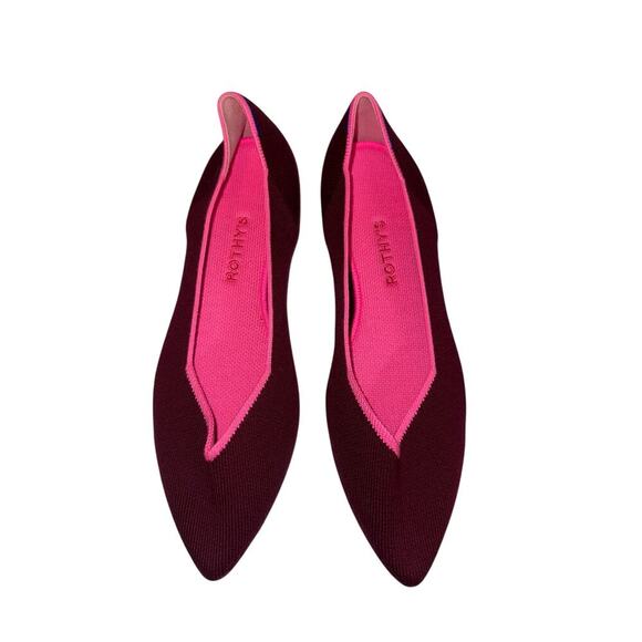 ROTHY'S Women's The Point Merino Retired Slip On Flat Size 9.5 Currant NWOB - Picture 3 of 6